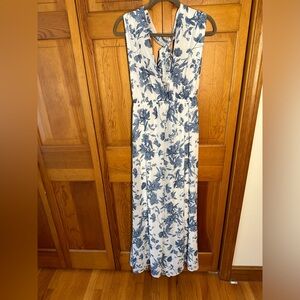 Blue and White floral maxi dress, new with tags